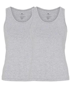 2-pak Singlet Top, Light Grey Melange, XS