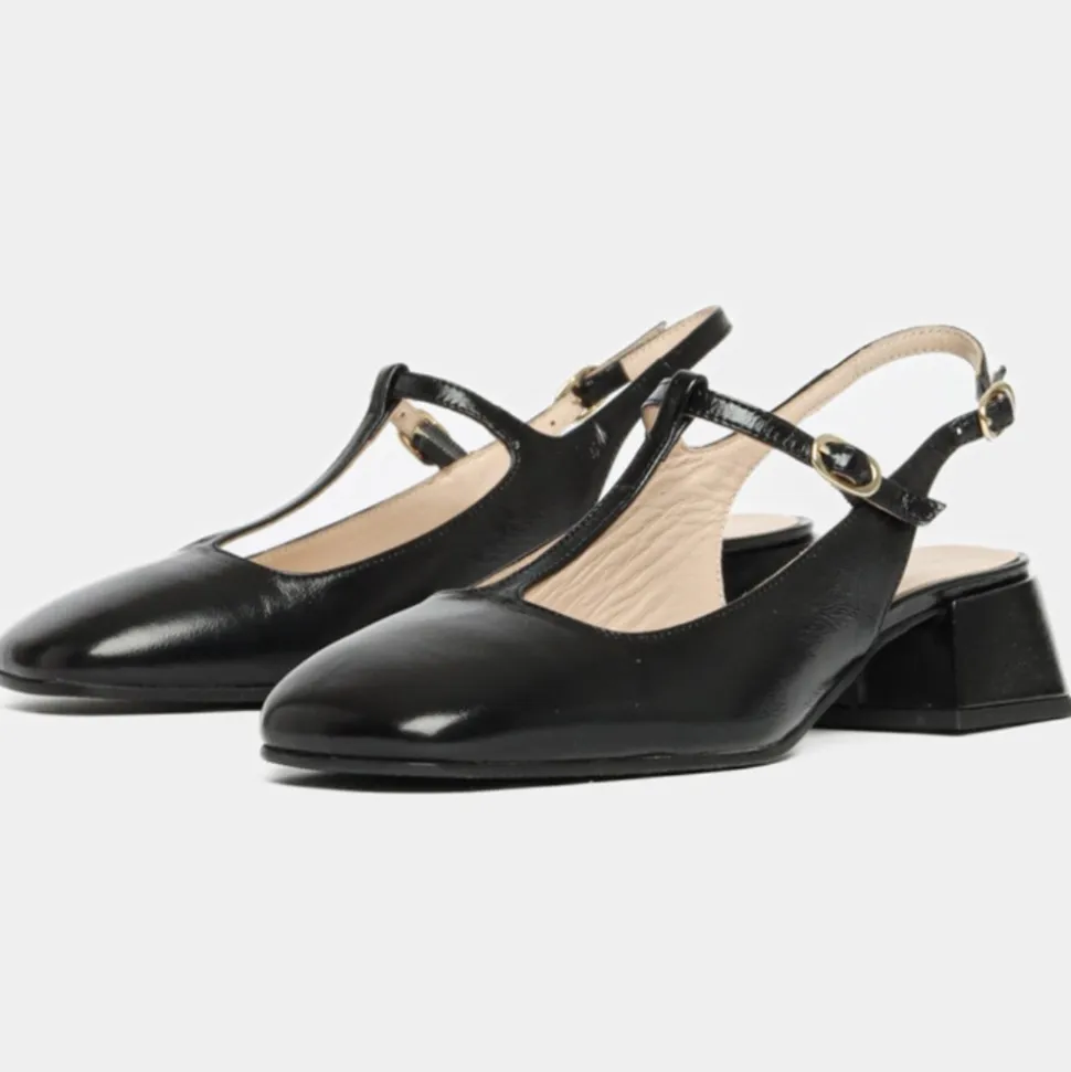 Paris Slingback Højhælede Sko, Black, 37