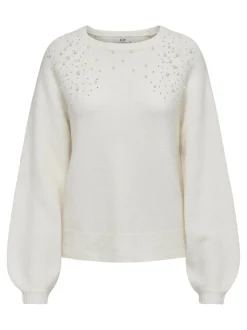 Pearl Striktrøje, Hvid, L