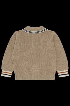 Pelle Polo Cardigan, Biscuit, 116 cm