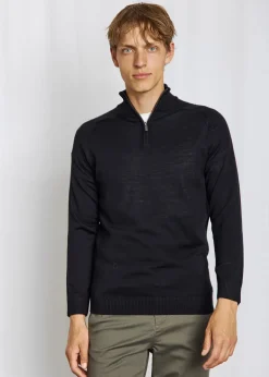Pelle Regular Fit Striktrøje, Black, L