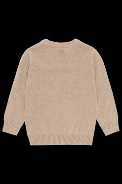 Pelle Strong Man Striktrøje, Biscuit, 116 cm