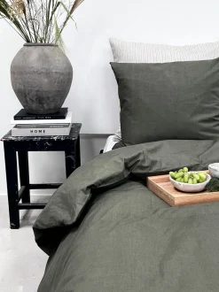 Percale Sengetøj, Olive, 140x220 cm