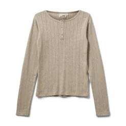 Petriciasy Pointelle T-shirt, Beige, 140 cm