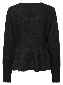 Piruet Peplum Cardigan, Black, XS
