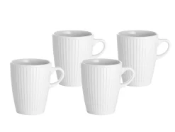 Plissé 4-pak Krus, White, 27 cl