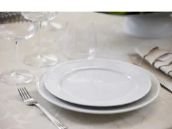 Plissé Tallerken, Hvid, Ø24 cm