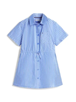 Poplin Stripes Shirt Dress, Empire Blue Stripes, 164 cm