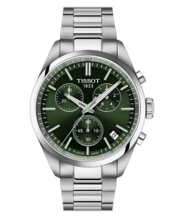 PR 100 Chronograph T150.417.11.091.00 Herreur, Steel/Green, 40 mm