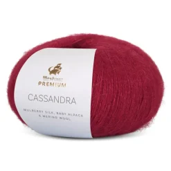 Premium Cassandra Garn, 023 Dyb Rød 25 g