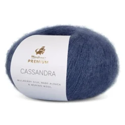 Premium Cassandra Garn, 012 Mørk Jeansblå, 25 g