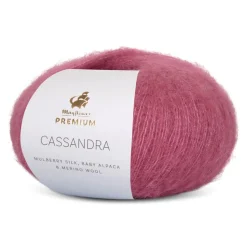 Premium Cassandra Garn, 026 Mørk Rosa, 25 g