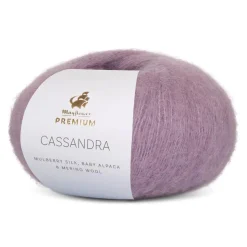 Premium Cassandra Garn, 029 Støvet Lilla, 25 g