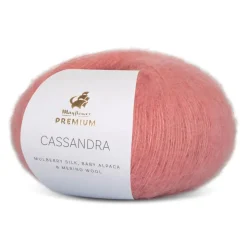 Premium Cassandra Garn, 027 Støvet Rosa, 25 g