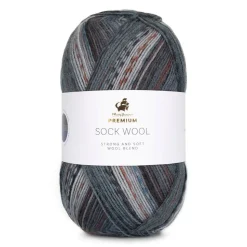 Premium Sock Wool Valley Garn, 006 Skifergrå, 100 g