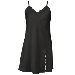 Pure Silk Natkjole, Black, M