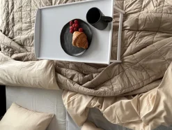 Quiltet Percale Sengetæppe, Mud, 260x260 cm