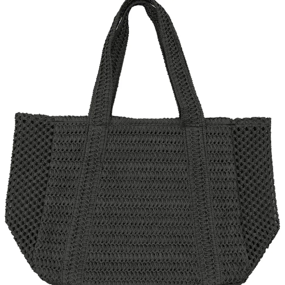 Raffia Shopper, Black