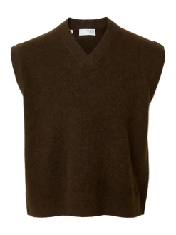 Rai Knit V-Neck Relaxed Vest, Delicioso, XL