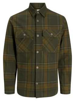 Rayle Melange Check Overshirt, Peat, M
