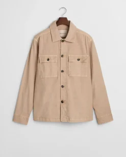 Reg Cot/Linen Overshirt, Dry Sand, XL