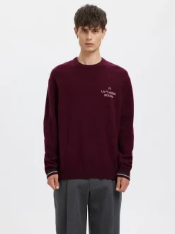 Regi LFR Crew Neck Striktrøje, Loganberry, M