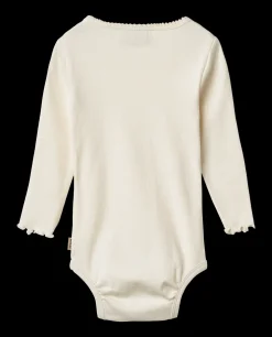 Regitze Langærmet Rib Body, Ivory, 68 cm