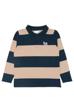 Rhett Pique Polo, Navy Blazer Striped, 122-128 cm