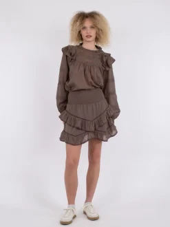 Ricki S Voile Nederdel, Light Brown, 38