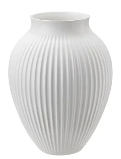 Riflet Vase, Hvid, H27 cm