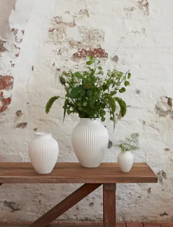 Riflet Vase, Hvid, H27 cm