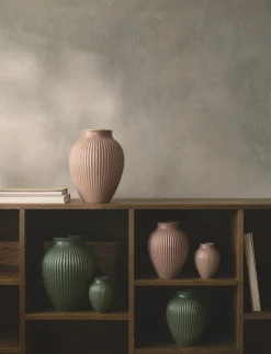 Riflet Vase, Mat Celadon Green