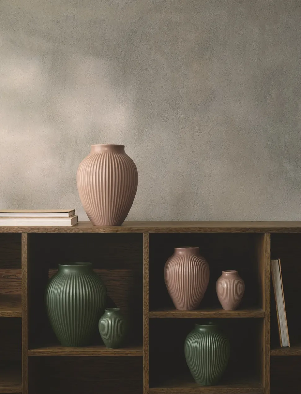 Riflet Vase, Mat Celadon Green