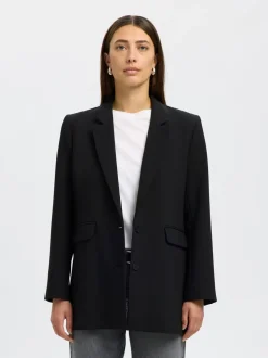 Rita Relaxed Blazer, Black, 40
