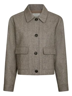 Romana Herringbone Jakke, Dusty Brown, 36