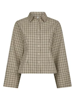 Rosa Checked Skjorte, Beige, 38