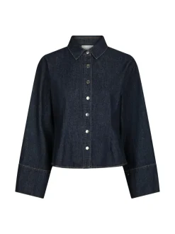 Rosa Denim Skjorte, Dark Blue, 34