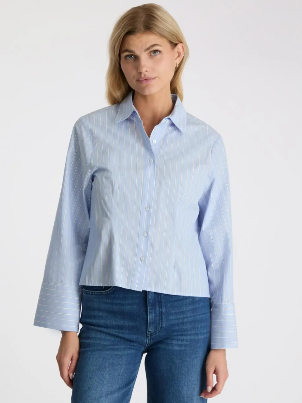 Rosa Stripe Shirt, Light Blue, 38