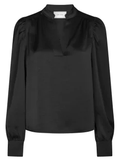 Rosslyn Heavy Sateen Bluse, Black, 40