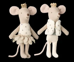 Royale Lillebror & Lillesøster Tændstikæske Tvillingemus, Hvid/Gylden