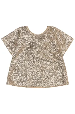 Rupa Sequin Bluse, Gold, 146-152 cm