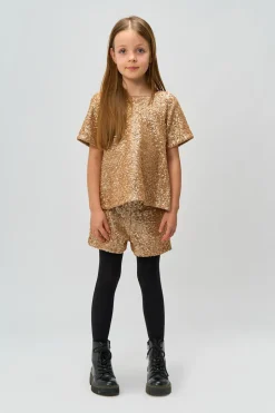 Rupa Sequin Bluse, Gold, 146-152 cm