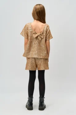 Rupa Sequin Bluse, Gold, 146-152 cm