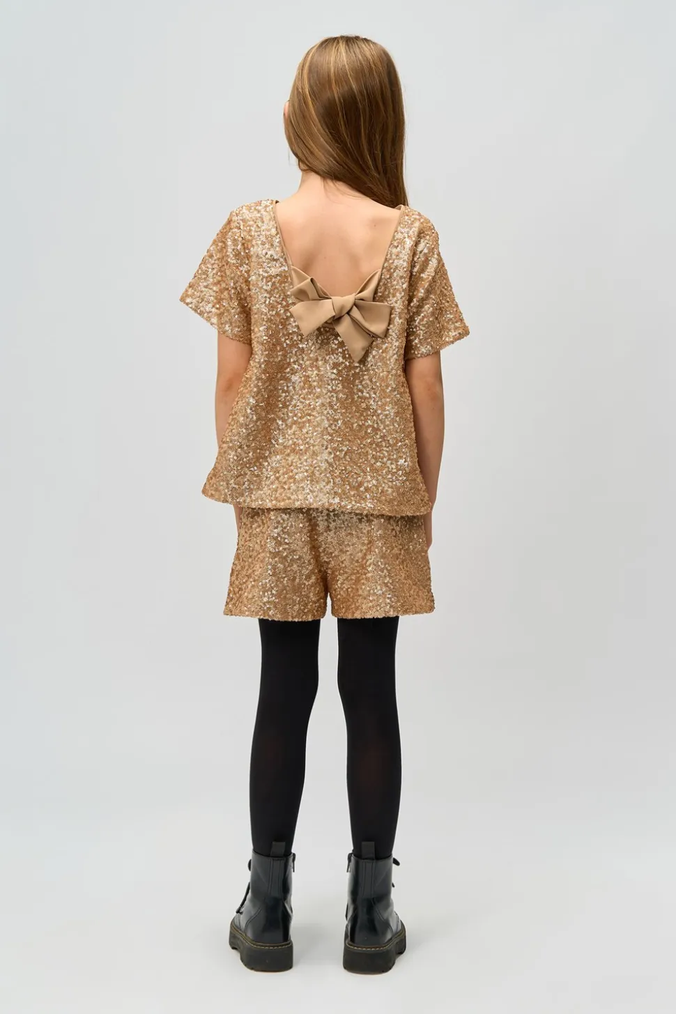Rupa Sequin Bluse, Gold, 146-152 cm