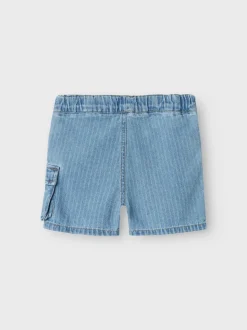 Ryan Shorts, Light Blue Denim Stripes, 104 cm