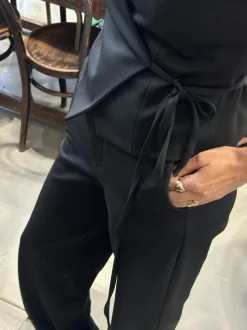 Samara Twill Wrap Vest, Black, 42