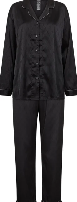 Satin Pyjamassæt, Black, L