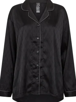 Satin Pyjamassæt, Black, L