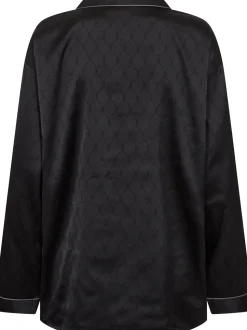 Satin Pyjamassæt, Black, L