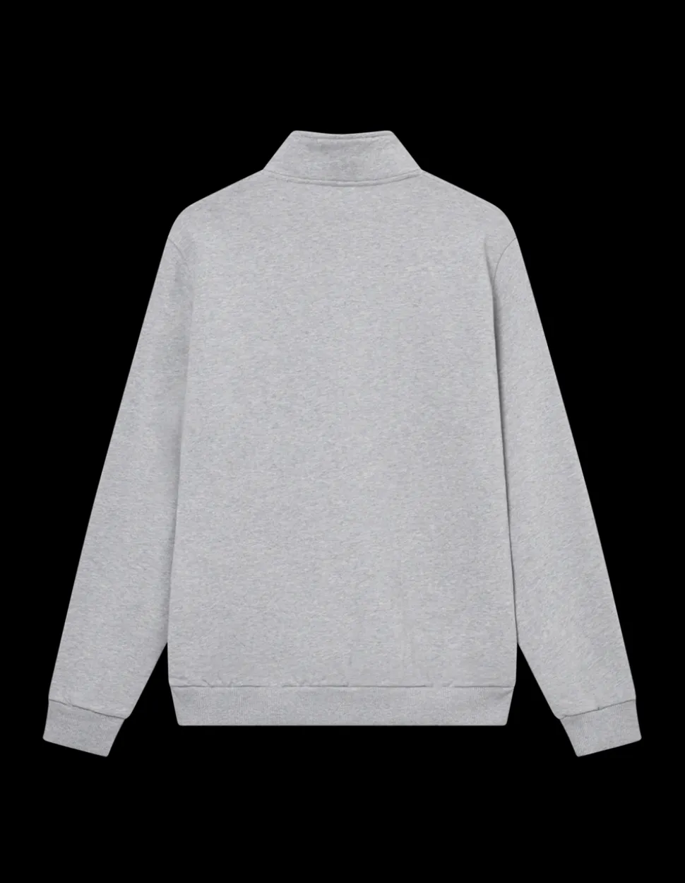 Scandinavian Half-Zip Sweatshirt, Light Grey Melange/Chive Green, S